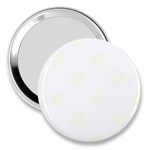 Polka Dots - Ivory on White 3  Handbag Mirror