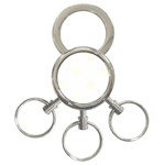 Polka Dots - Ivory on White 3-Ring Key Chain