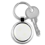 Polka Dots - Ivory on White Key Chain (Round)