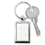 Polka Dots - Ivory on White Key Chain (Rectangle)