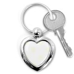 Polka Dots - Ivory on White Key Chain (Heart)