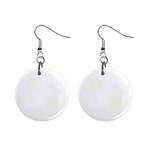 Polka Dots - Ivory on White 1  Button Earrings
