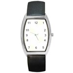 Polka Dots - Ivory on White Barrel Style Metal Watch