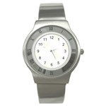 Polka Dots - Ivory on White Stainless Steel Watch