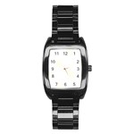 Polka Dots - Ivory on White Stainless Steel Barrel Watch