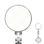 Polka Dots - Ivory on White Stainless Steel Nurses Watch