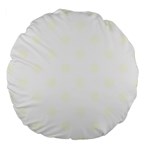 Polka Dots - Ivory on White Large 18  Premium Round Cushion