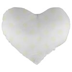 Polka Dots - Ivory on White Large 19  Premium Heart Shape Cushion