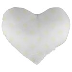 Polka Dots - Ivory on White Large 19  Premium Flano Heart Shape Cushion
