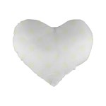 Polka Dots - Ivory on White Standard 16  Premium Heart Shape Cushion
