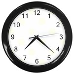 Polka Dots - Ivory on White Wall Clock (Black)
