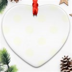 Polka Dots - Ivory on White Ornament (Heart)