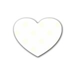 Polka Dots - Ivory on White Heart Coaster (4 pack)
