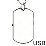 Polka Dots - Ivory on White Dog Tag USB Flash (Two Sides)