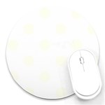 Polka Dots - Ivory on White Round Mousepad