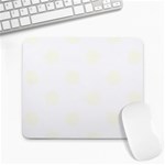 Polka Dots - Ivory on White Large Mousepad