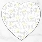 Polka Dots - Ivory on White Jigsaw Puzzle (Heart)
