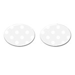 Polka Dots - White on White Smoke Cufflinks (Oval)