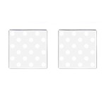 Polka Dots - White on White Smoke Cufflinks (Square)