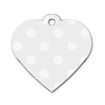 Polka Dots - White on White Smoke Dog Tag Heart (Two Sides)
