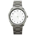 Polka Dots - White on White Smoke Sport Metal Watch