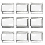 Polka Dots - White on White Smoke 9mm Italian Charm (9 pack)