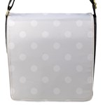 Polka Dots - White on White Smoke Flap Closure Messenger Bag (S)