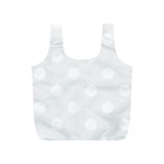 Polka Dots - White on White Smoke Full Print Recycle Bag (S)