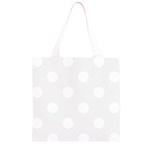 Polka Dots - White on White Smoke Grocery Light Tote Bag