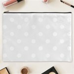 Polka Dots - White on White Smoke Cosmetic Bag (XXXL)