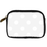 Polka Dots - White on White Smoke Digital Camera Leather Case