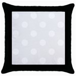 Polka Dots - White on White Smoke Throw Pillow Case (Black)