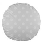 Polka Dots - White on White Smoke Large 18  Premium Flano Round Cushion