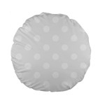 Polka Dots - White on White Smoke Standard 15  Premium Round Cushion