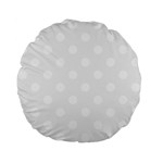 Polka Dots - White on White Smoke Standard 15  Premium Flano Round Cushion