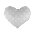 Polka Dots - White on White Smoke Standard 16  Premium Heart Shape Cushion