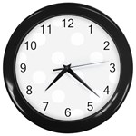 Polka Dots - White on White Smoke Wall Clock (Black)