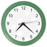Polka Dots - White on White Smoke Color Wall Clock