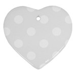 Polka Dots - White on White Smoke Heart Ornament (Two Sides)