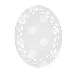 Polka Dots - White on White Smoke Ornament (Bell) Ornament (Oval Filigree)