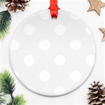 Polka Dots - White on White Smoke Ornament (Round)