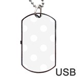 Polka Dots - White on White Smoke Dog Tag USB Flash (One Side)