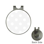 Polka Dots - White on White Smoke Golf Ball Marker Hat Clip