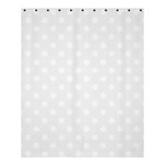 Polka Dots - White on White Smoke Shower Curtain 60  x 72  (Medium)