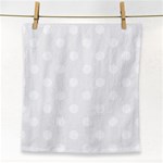 Polka Dots - White on White Smoke Face Towel
