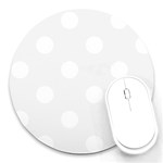 Polka Dots - White on White Smoke Round Mousepad
