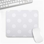 Polka Dots - White on White Smoke Large Mousepad