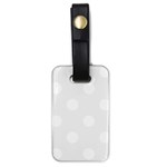 Polka Dots - White on White Smoke Luggage Tag (One Side)