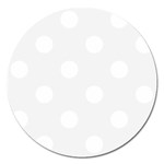Polka Dots - White on White Smoke Magnet 5  (Round)