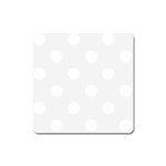 Polka Dots - White on White Smoke Magnet (Square)